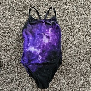 TYR Women's Galaxy Print Swimsuit - Purple and Black